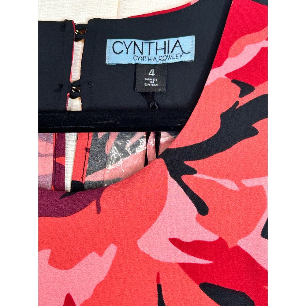 Cynthia Rowley Black Floral Bib Layered Jumpsuit NWT Holiday Glam Size 4 - Picture 2 of 8